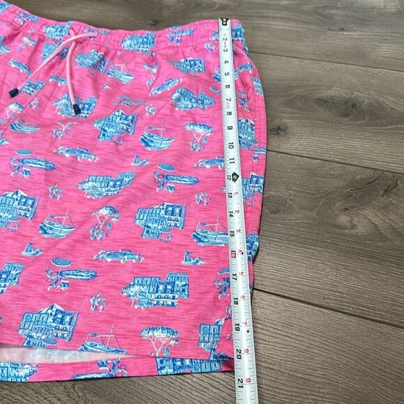 Peter Millar 8” Seaside Positano Paradise Lined Swim Trunks Pink Blue Size XXL - Picture 7 of 11